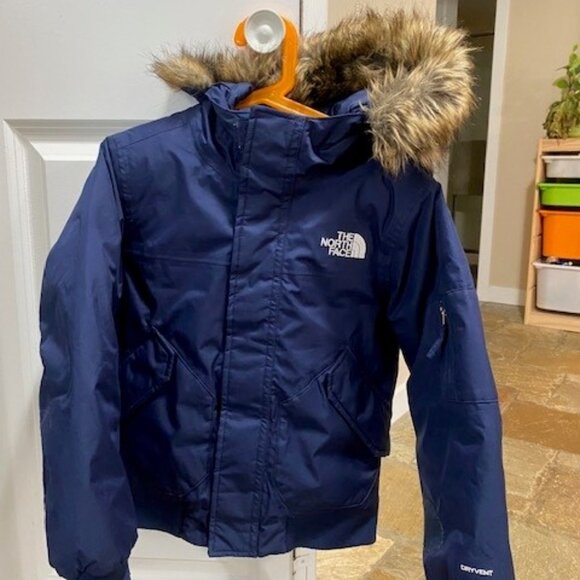 Boys North Face Gotham Down Jacket Navy Blue - Picture 2 of 3